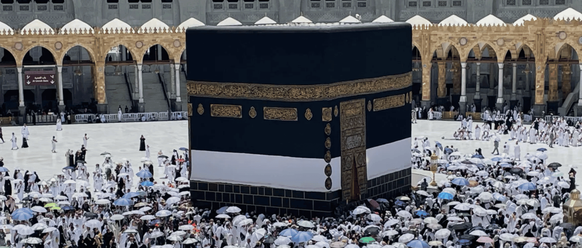 Pilgrims performing Tawaf around the Kaaba